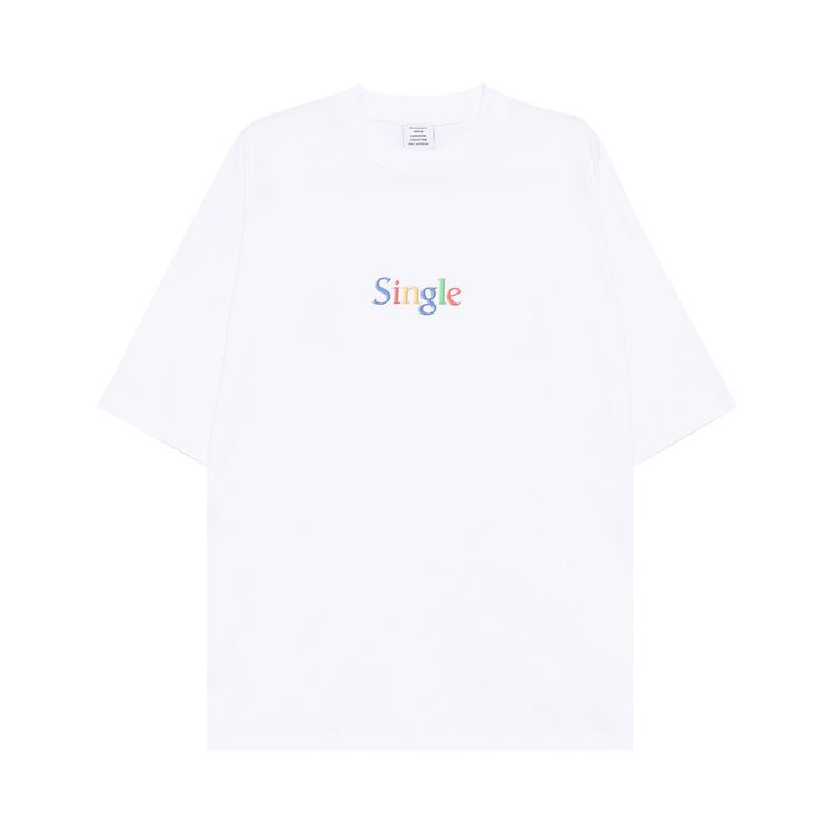 Vetements Single Oversized T Shirt White