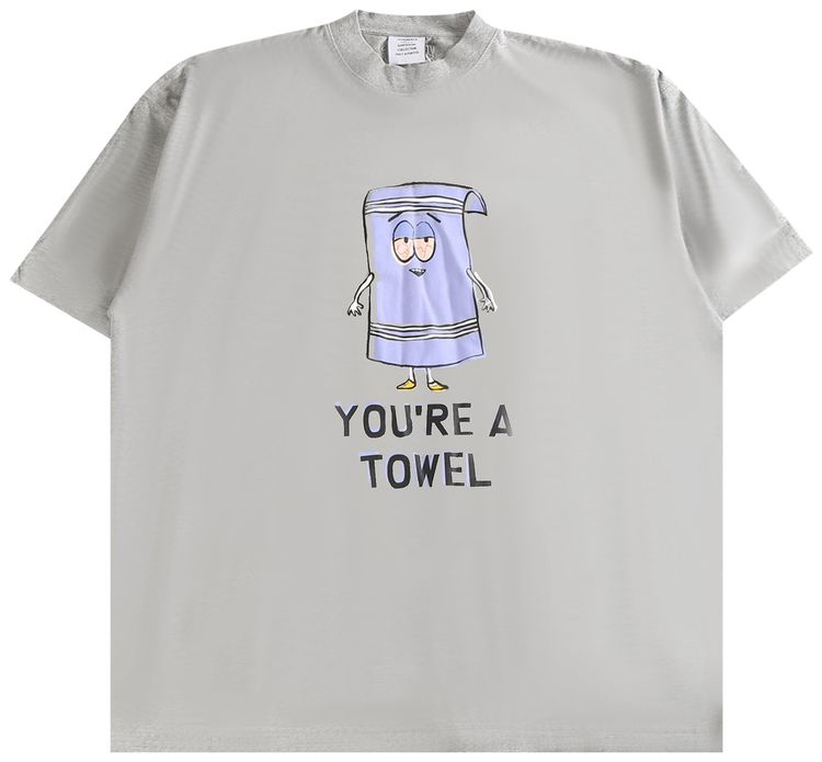 Vetements Im A Towel Oversized T Shirt Grey Melange