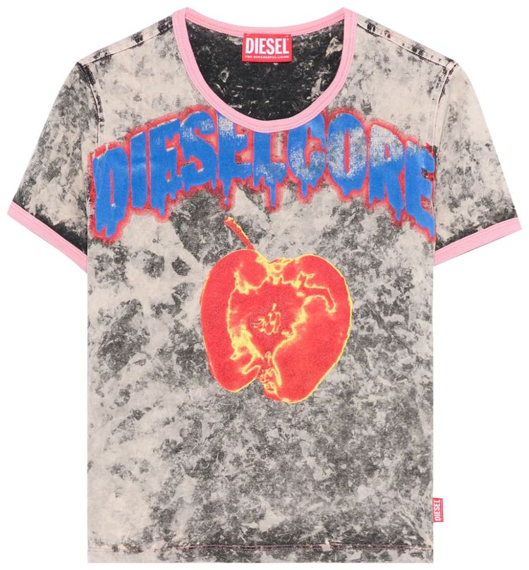 Diesel T Uncuties Short Sleeve Graphic T Shirt Grey