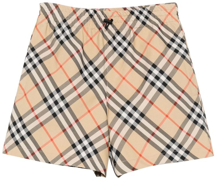Burberry Check Shorts Sand