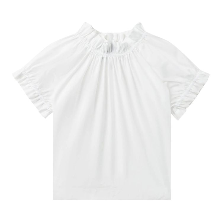 Simone Rocha Elasticated Gathered Ruffle Tulip Top White