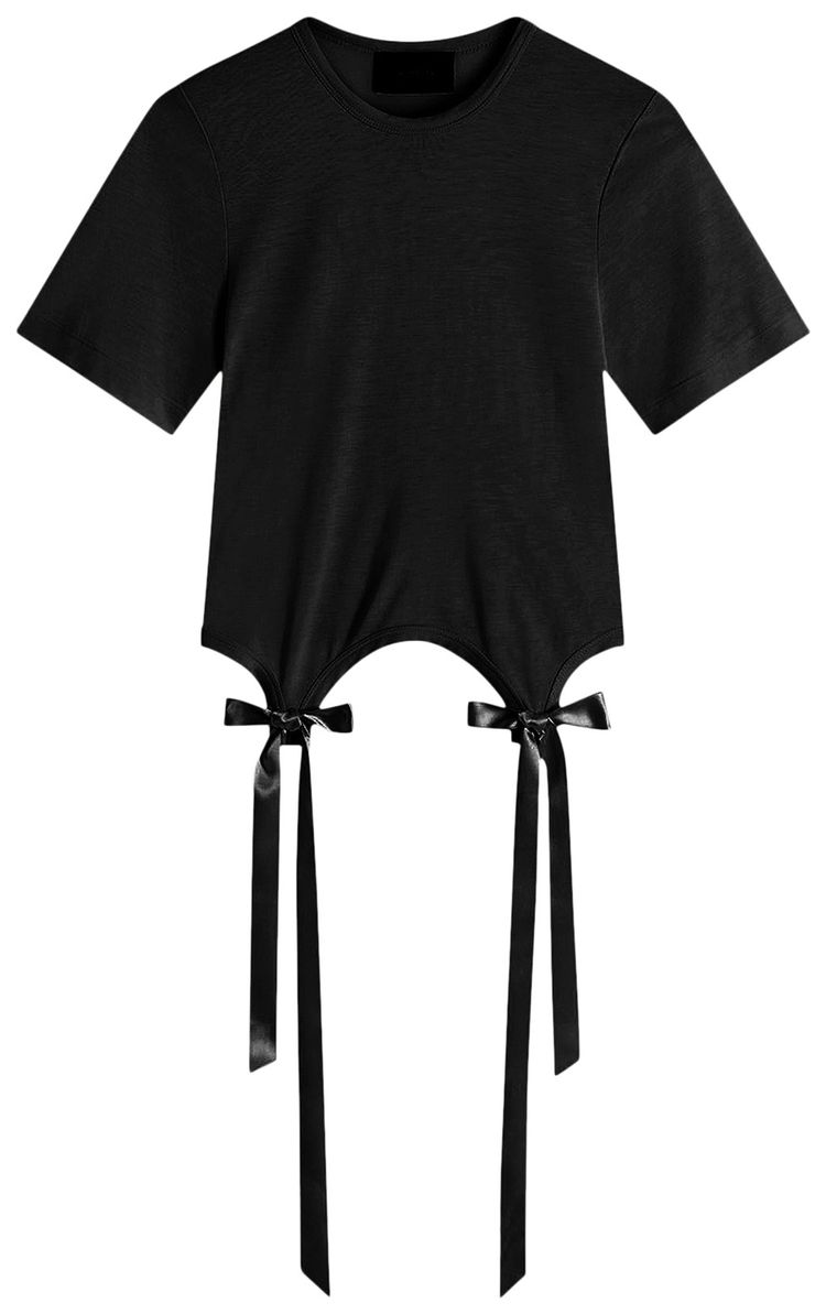 Simone Rocha Bow Tail Easy T Shirt Black