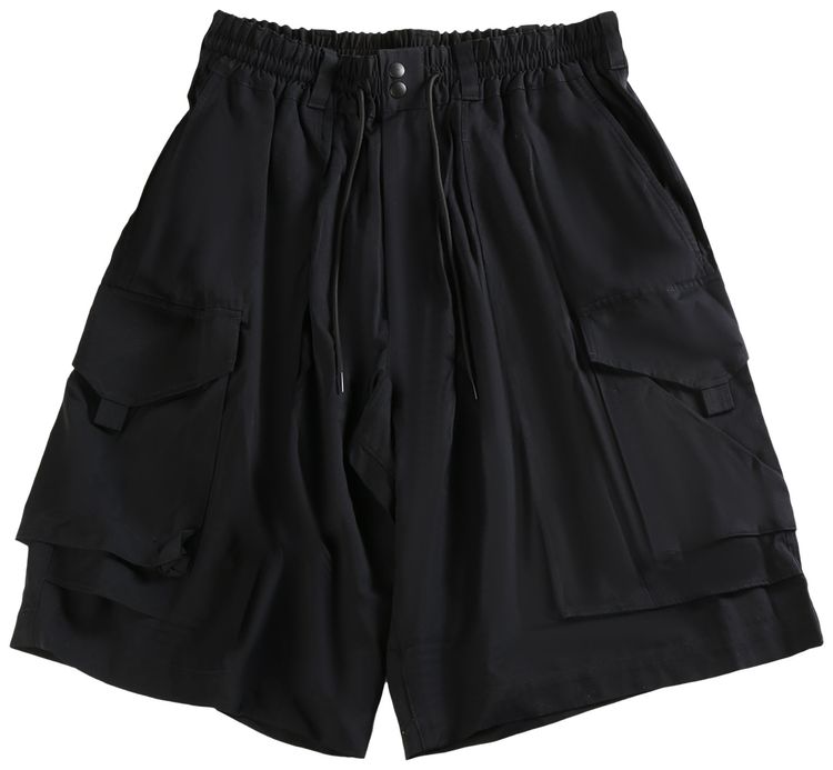 Y 3 Rayon Twill Shorts Black