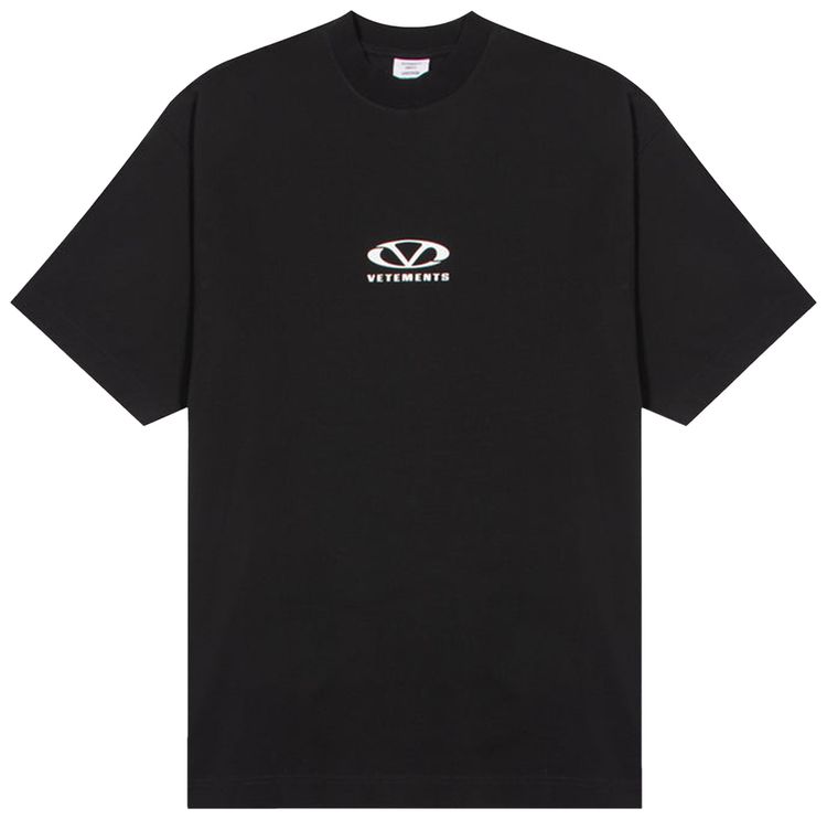 Vetements Oval Logo Fitted T Shirt BlackWhite