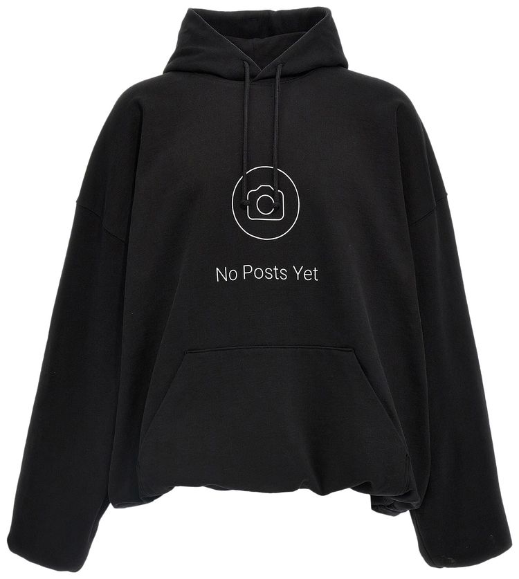 Vetements No Posts Cropped Boxy Hoodie Black