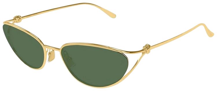 Bottega Veneta Knot Cat Eye Sunglasses GoldGreen