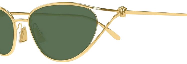 Bottega Veneta Knot Cat Eye Sunglasses GoldGreen
