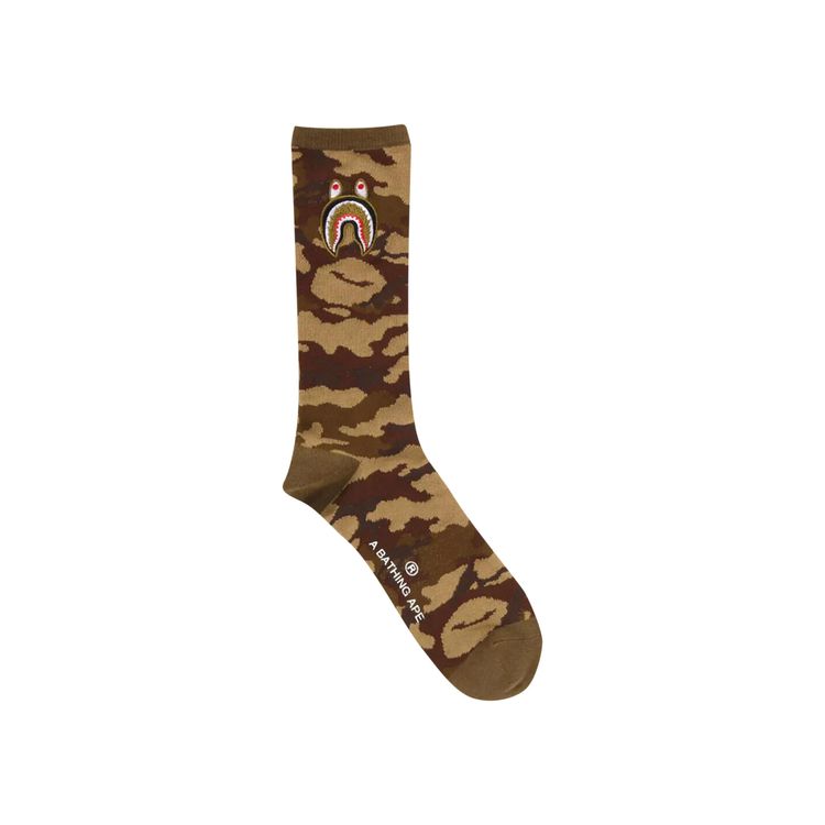 BAPE 1st Shark Socks Olive Drab