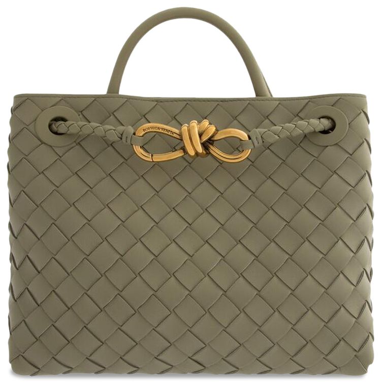 Bottega Veneta Small Andiamo Tote Bag TravertineBrass