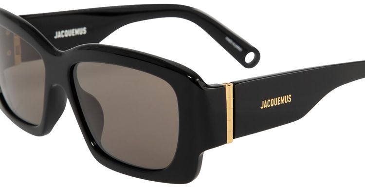 Jacquemus Rectangular Sunglasses BlackGoldGrey