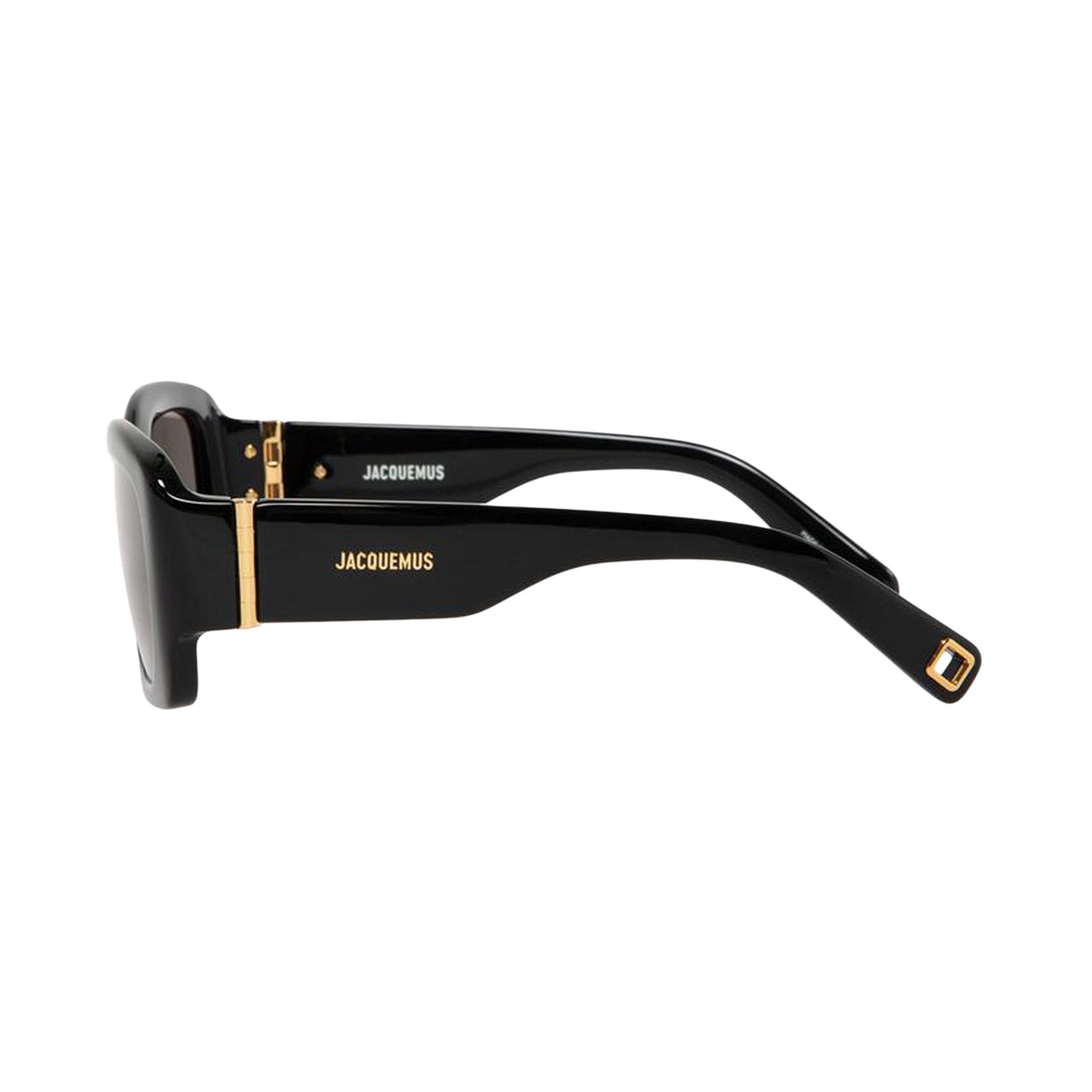 Buy Jacquemus Rectangular Sunglasses 'Black/Gold/Grey