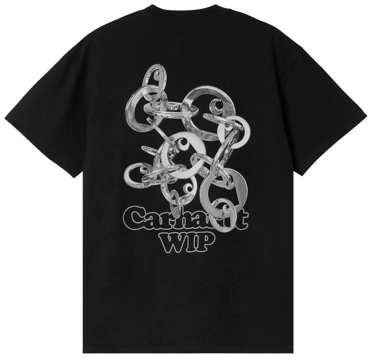 Carhartt WIP Short Sleeve Linked Charms T Shirt BlackSilver
