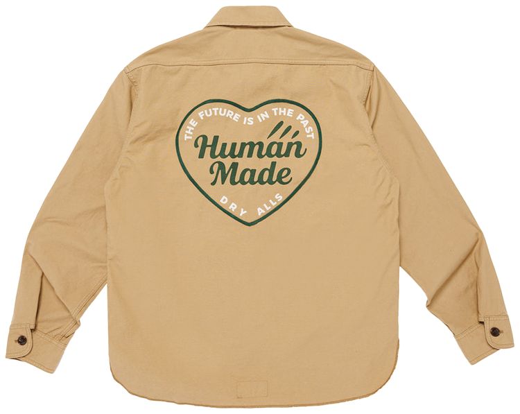 Human Made Zip Up Work Shirt Beige