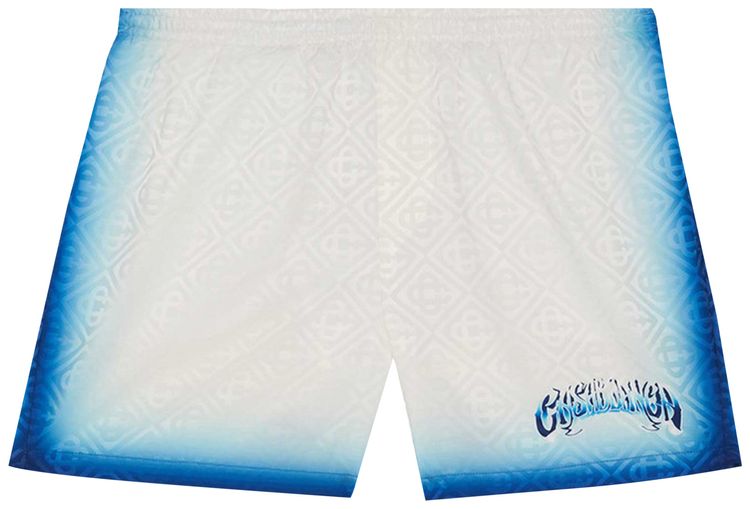 Casablanca Printed Jacquard Monogram Swim Shorts Blue Fade