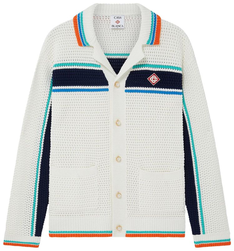 Casablanca Crochet Effect Tennis Shacket White