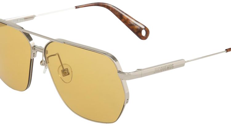 Jacquemus Aviator Sunglasses SilverBrown