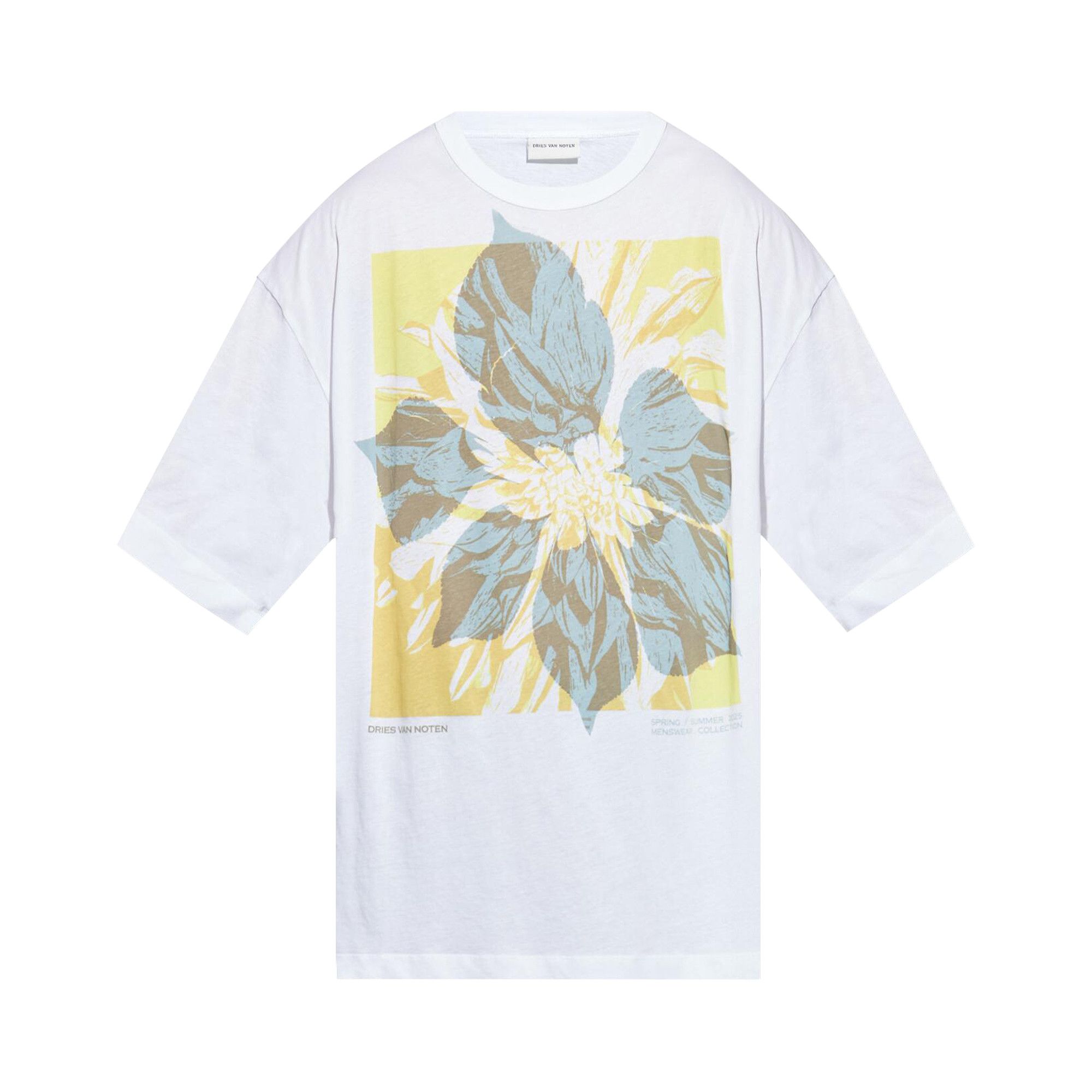 Buy Dries Van Noten Flower T-Shirt 'White' - 251 021141 1608 01 | GOAT