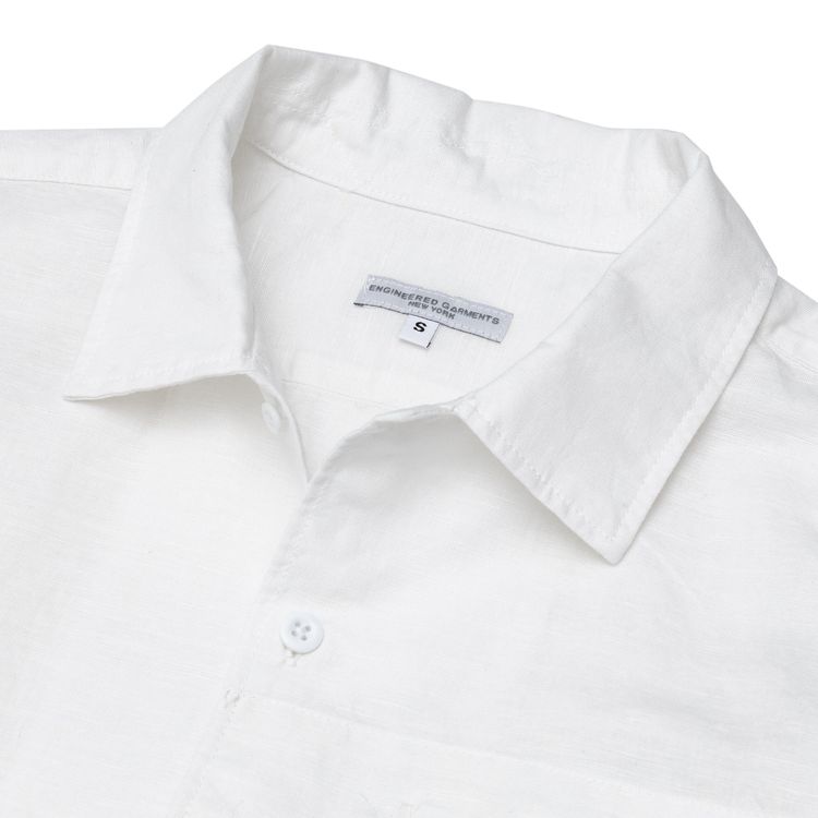 Engineered Garments Camp Shirt White Handkerchief Linen