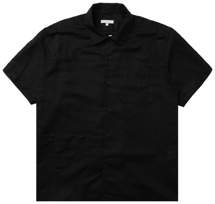 Engineered Garments Camp Shirt Black Handkerchief Linen