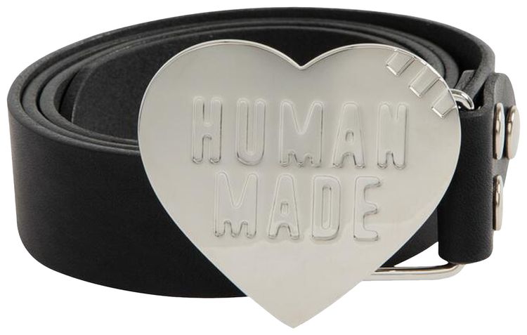 Human Made Heart Leather Belt Silver