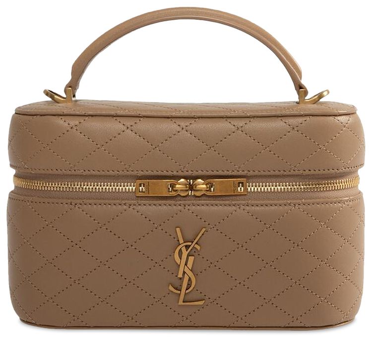 Saint Laurent Mini Gaby Vanity Bag Dark Toffee