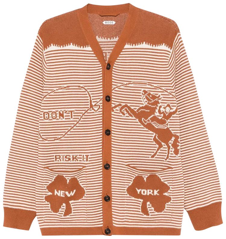 Bode Buckaroo Cardigan BrownCream