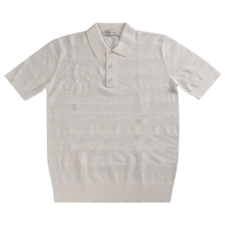 Dries Van Noten Knit Polo Shirt White