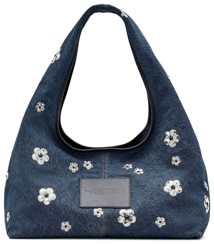 Marc Jacobs Sequin Daisy Denim Sack Bag Vintage Indigo