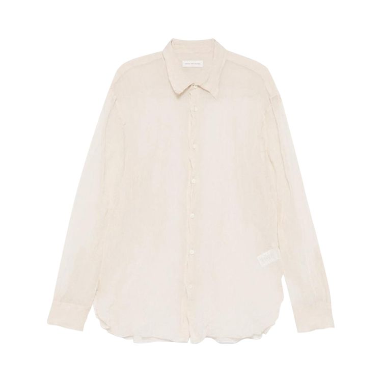 Dries Van Noten Sheer Textured Button Up Natural