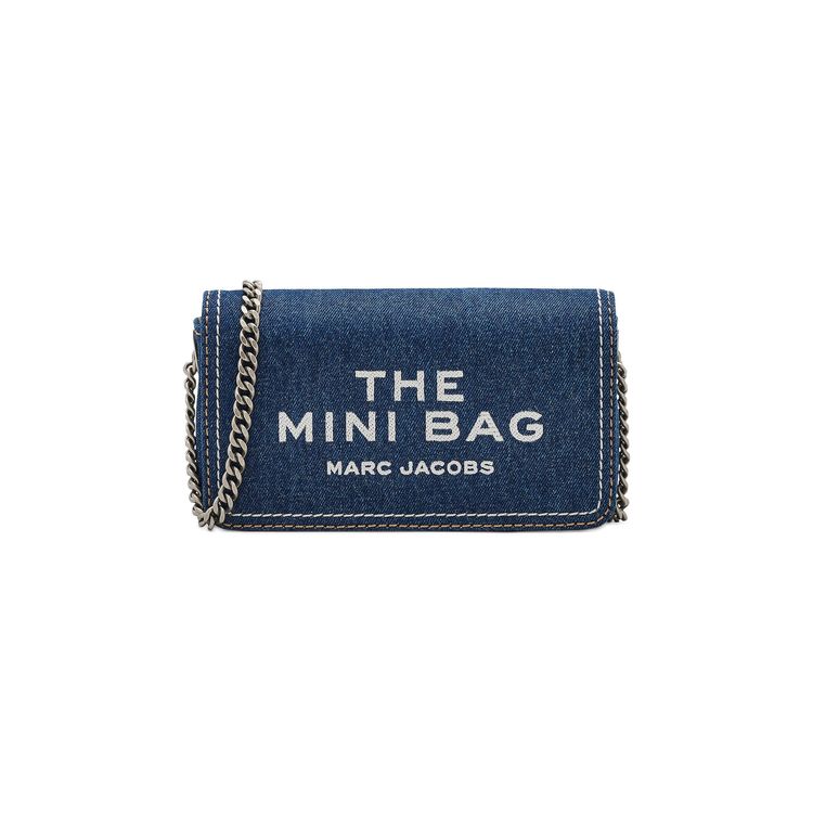 Marc Jacobs Mini Denim Chain Items SLG Bag Dark Wash