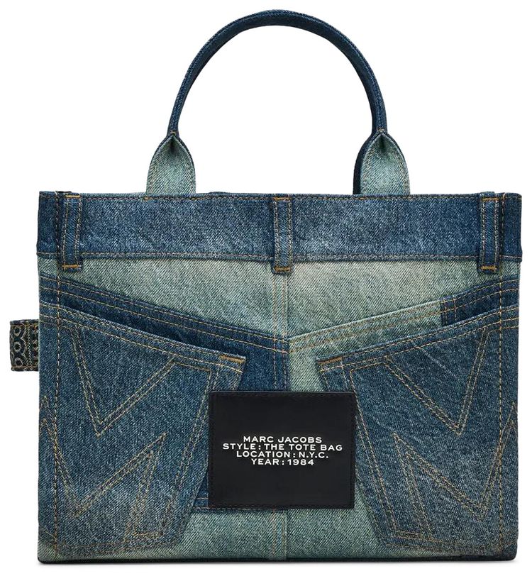 Marc Jacobs Medium Deconstructed Denim Tote Bag Indigo