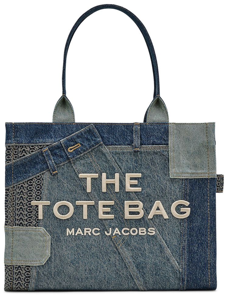 Marc Jacobs Large Deconstructed Denim Tote Bag Indigo