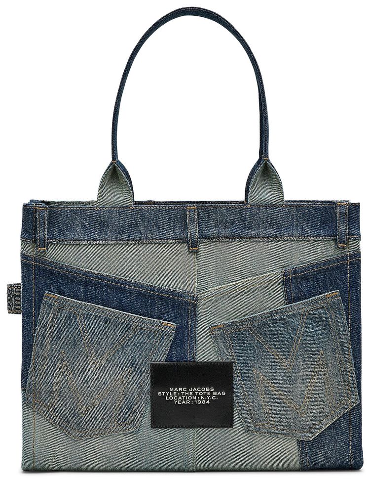 Marc Jacobs Large Deconstructed Denim Tote Bag Indigo
