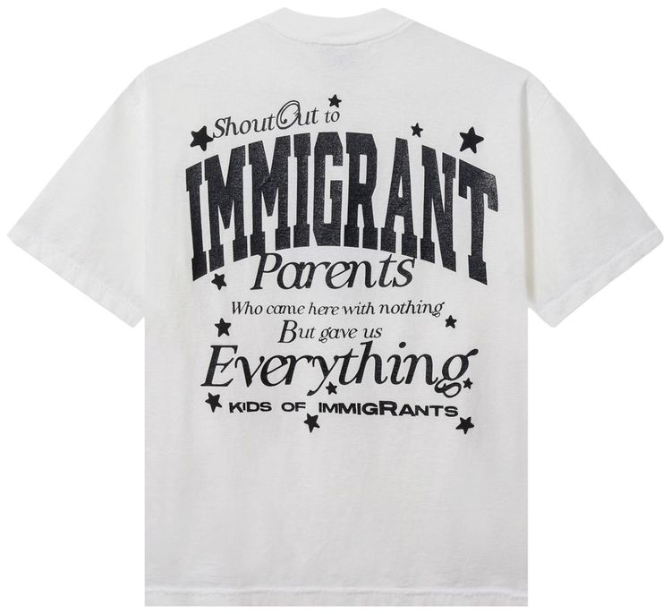 Kids of Immigrants This Is For Our Family Tee Off White