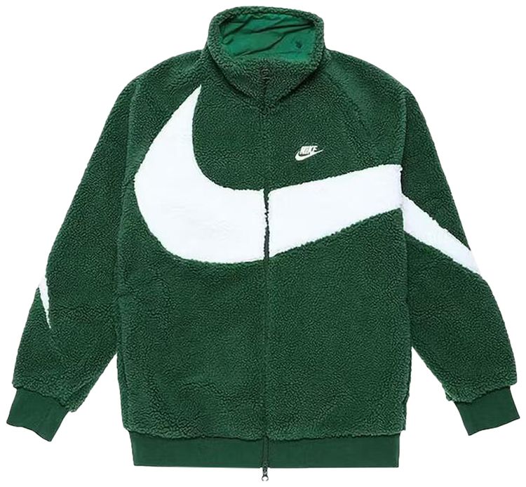 Nike Big Swoosh Reversible Boa Jacket Asia Sizing Gorge Green