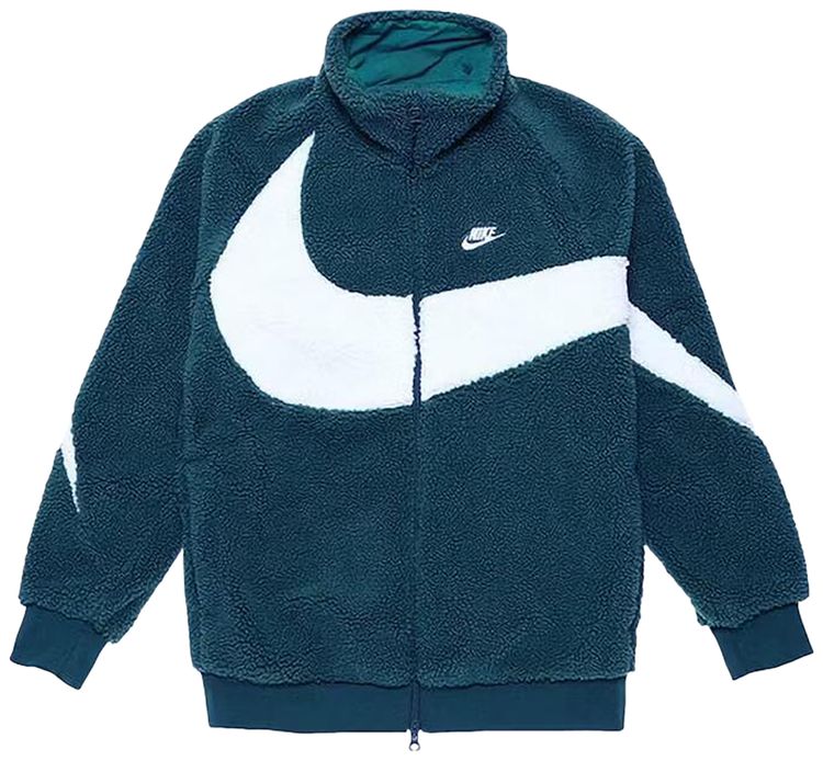 Nike Sportswear Big Swoosh Reversible Boa Jacket Asia Sizing Deep JungleSail