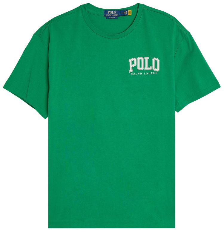 Polo Ralph Lauren Logo Print Jersey Knit Graphic Polo Cruise Green