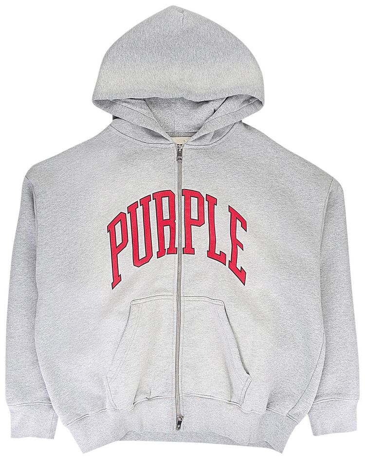 PURPLE BRAND Collegiate Zip Up Hoodie Heather