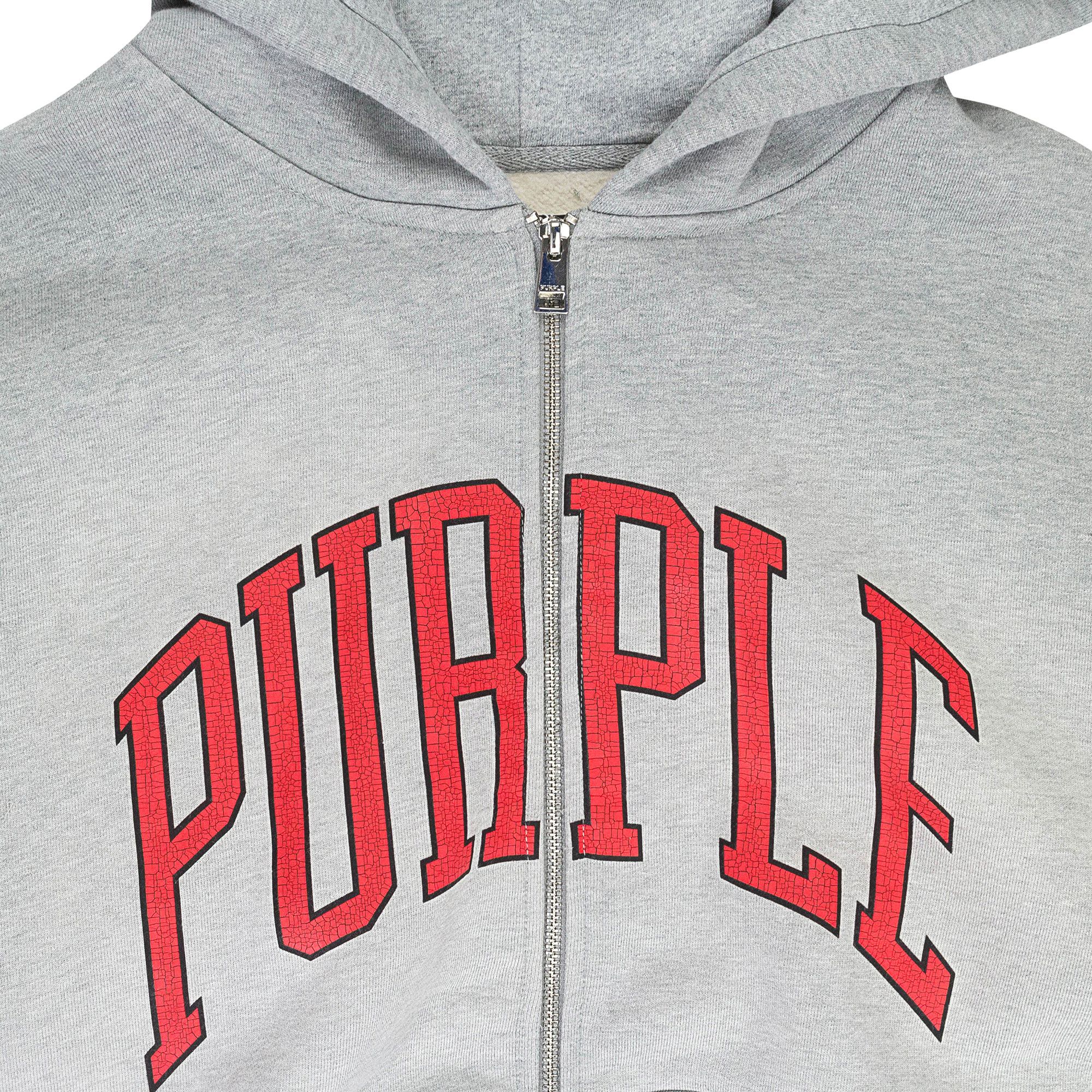 Buy PURPLE BRAND Collegiate Zip Up Hoodie 'Heather' - P460