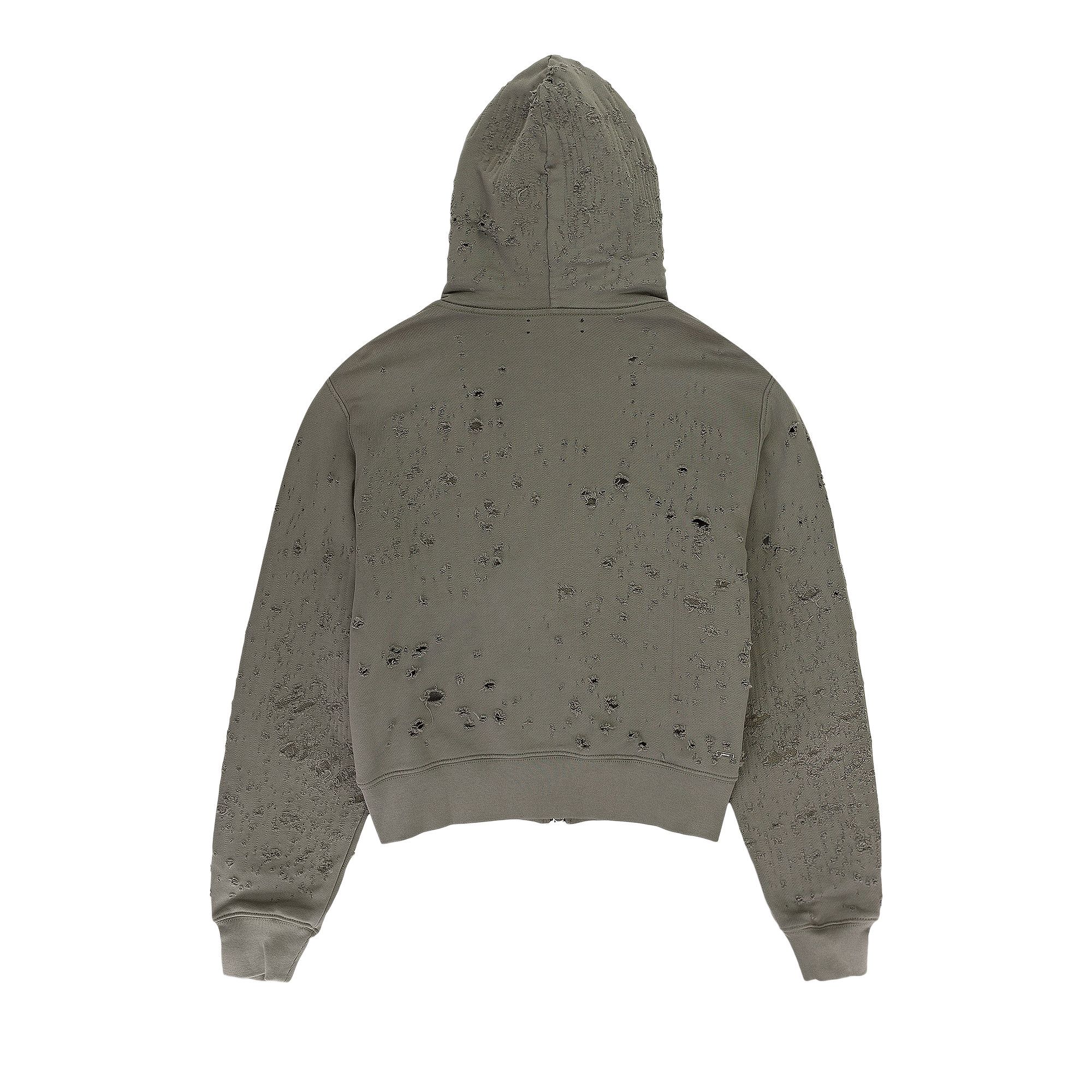 Buy Amiri Shotgun Fitted Zip Up Hoodie 'Military Green' - MJSH001