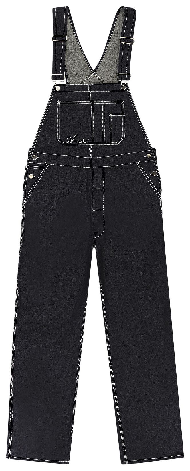 Amiri Topstitching Overalls Raw Indigo