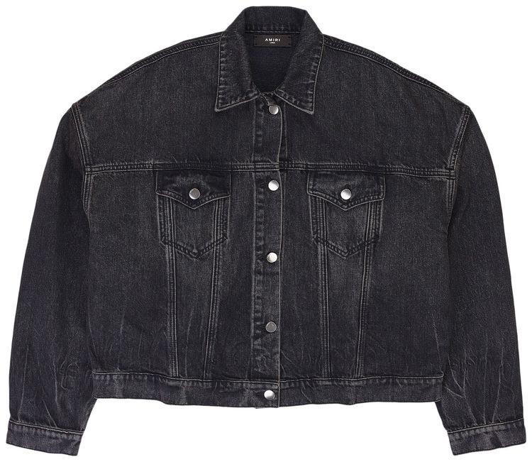 Amiri Oversized Trucker Denim Jacket Black