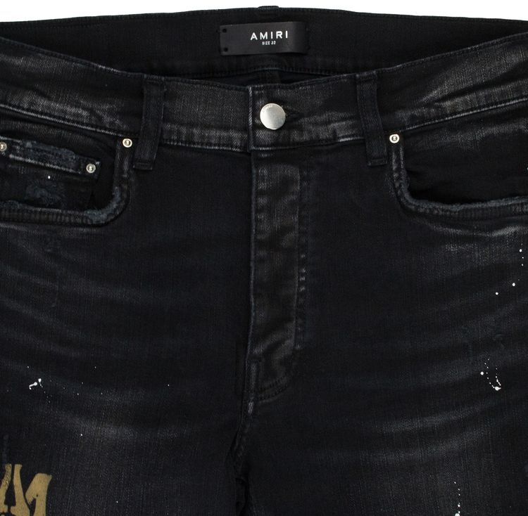 Amiri Stencil Jeans Aged Black