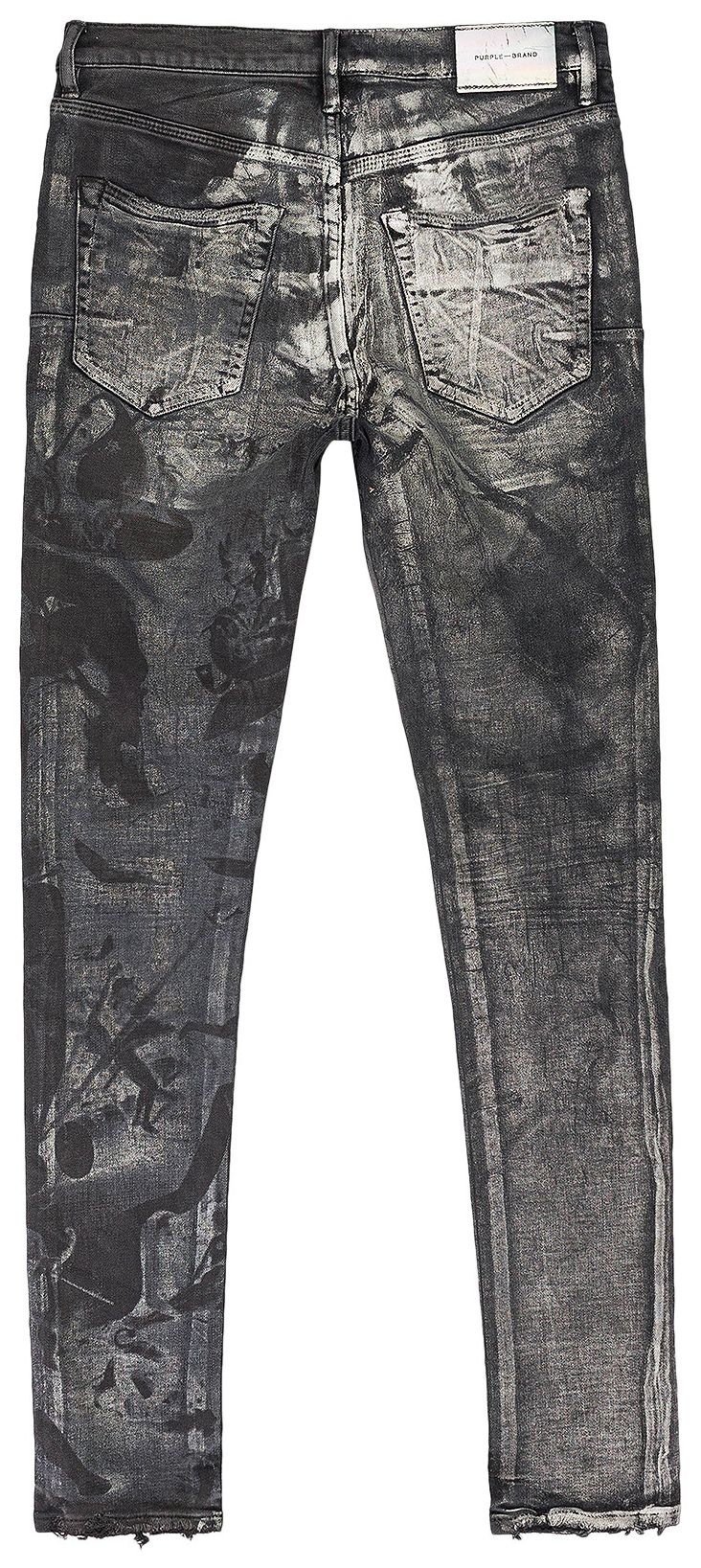 PURPLE BRAND Washed Iridescent Pearl Skinny Jeans Black