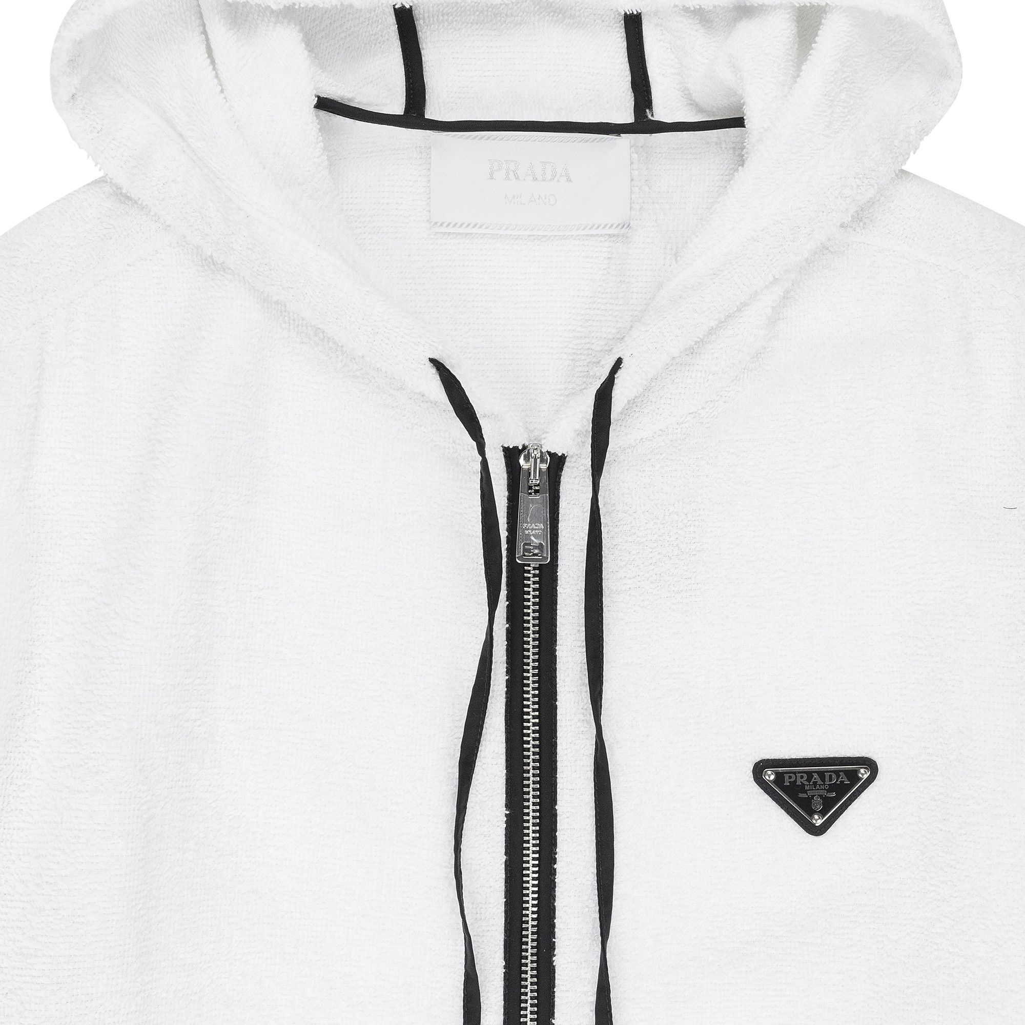 Buy Prada Terrycloth Hoodie Jacket 'White' - SGC033 1ZR3 F0009 | GOAT