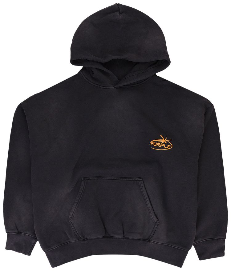 PURPLE BRAND Heavy Dry Fleece Pullover Hoodie Black
