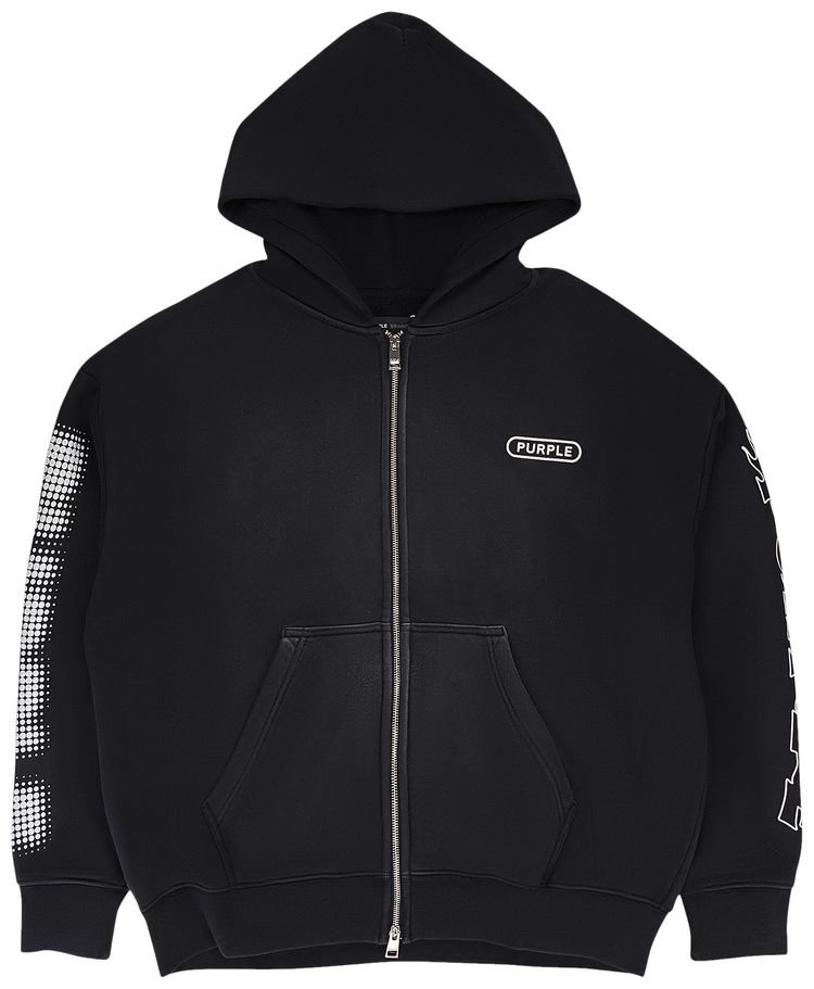 PURPLE BRAND HWT Fleece Full Zip Hoodie Black