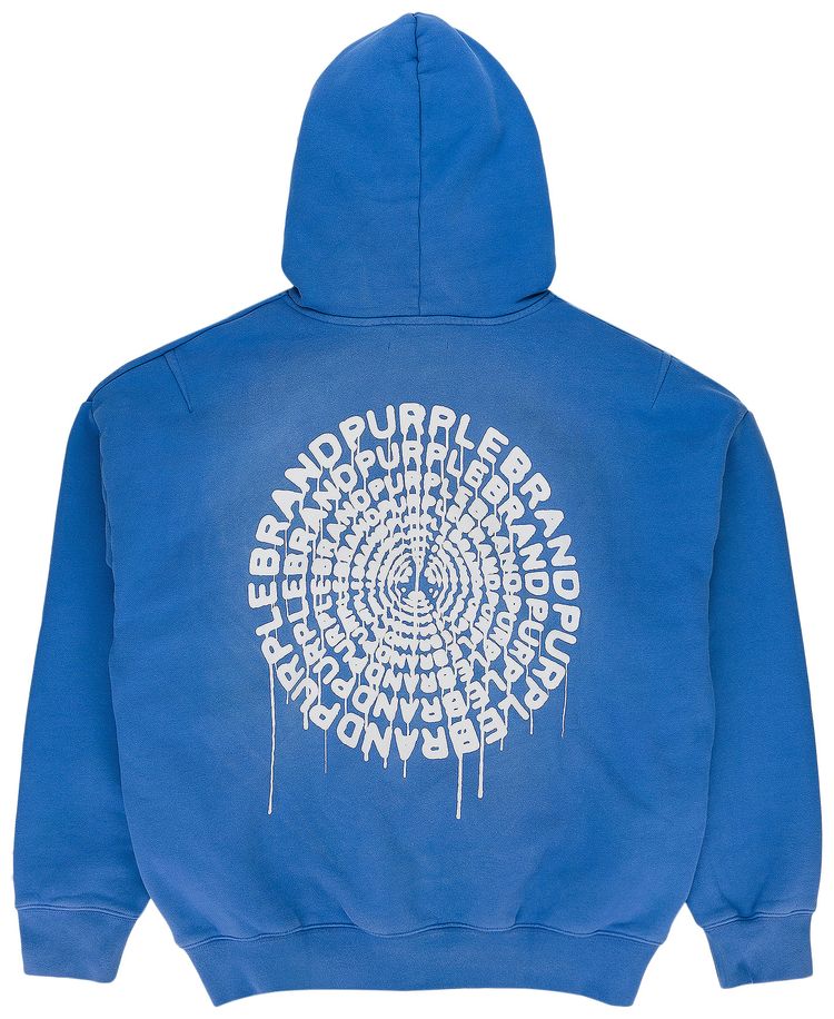 PURPLE BRAND HWT Fleece Pullover Hoodie Blue