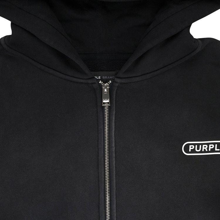 PURPLE BRAND HWT Fleece Full Zip Hoodie Black