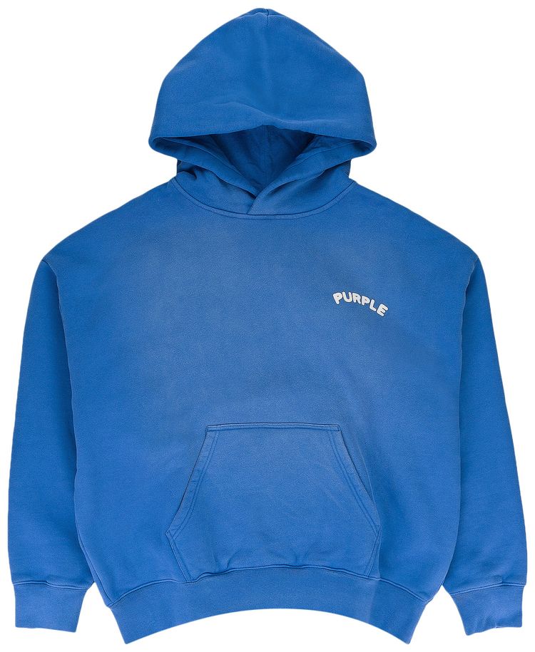 PURPLE BRAND HWT Fleece Pullover Hoodie Blue